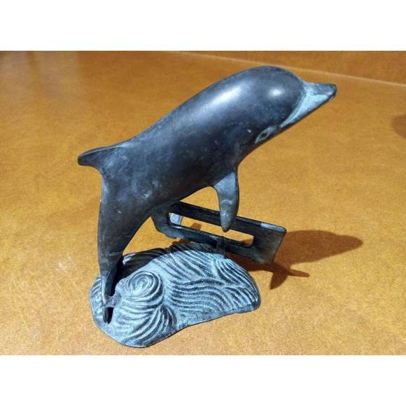 Bronze Business Card Holder San Pacific International SPI DOLPHIN SCULPTURE - Picture 9 of 9